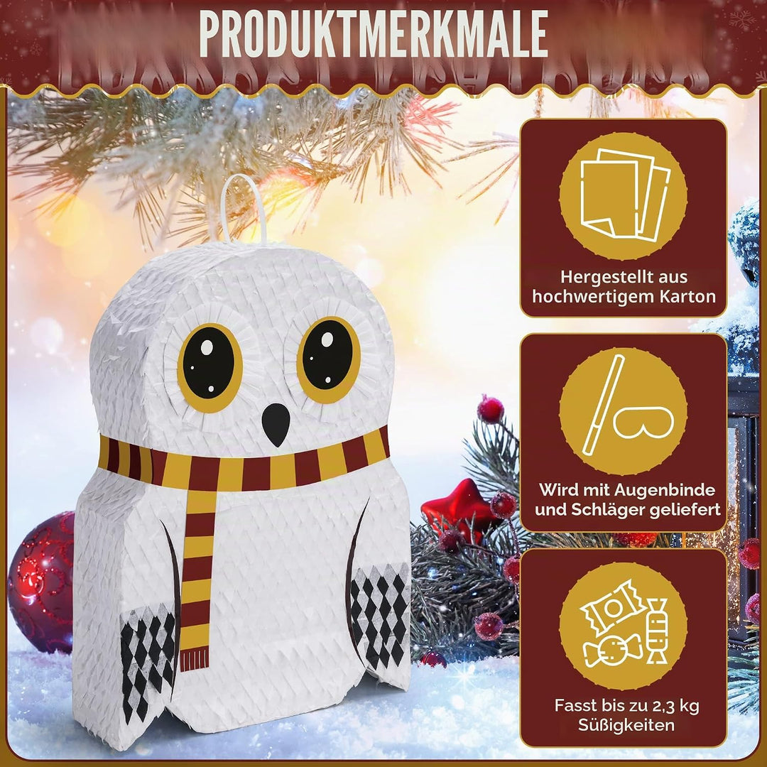 Eulen Pinata Set mit Augenbinde und Fledermaus (44 x 34 x 10 cm), perfekt für Mädchen, Kinder, Gebur