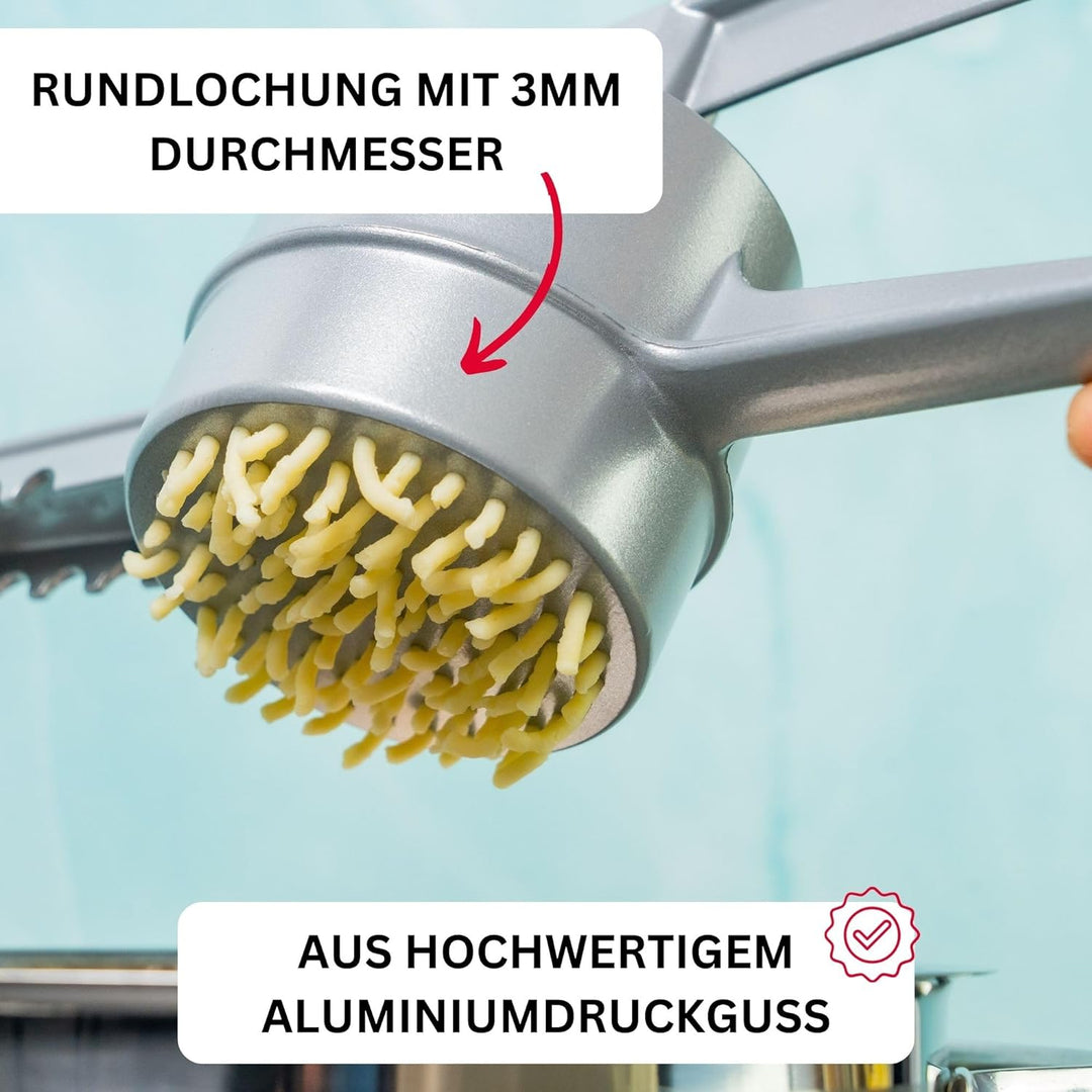 Westmark Spätzle-Set, 2tlg., 1 Spätzle-/Kartoffelpresse mit runder Lochung, Spätzlepresse + 1 Schöpf