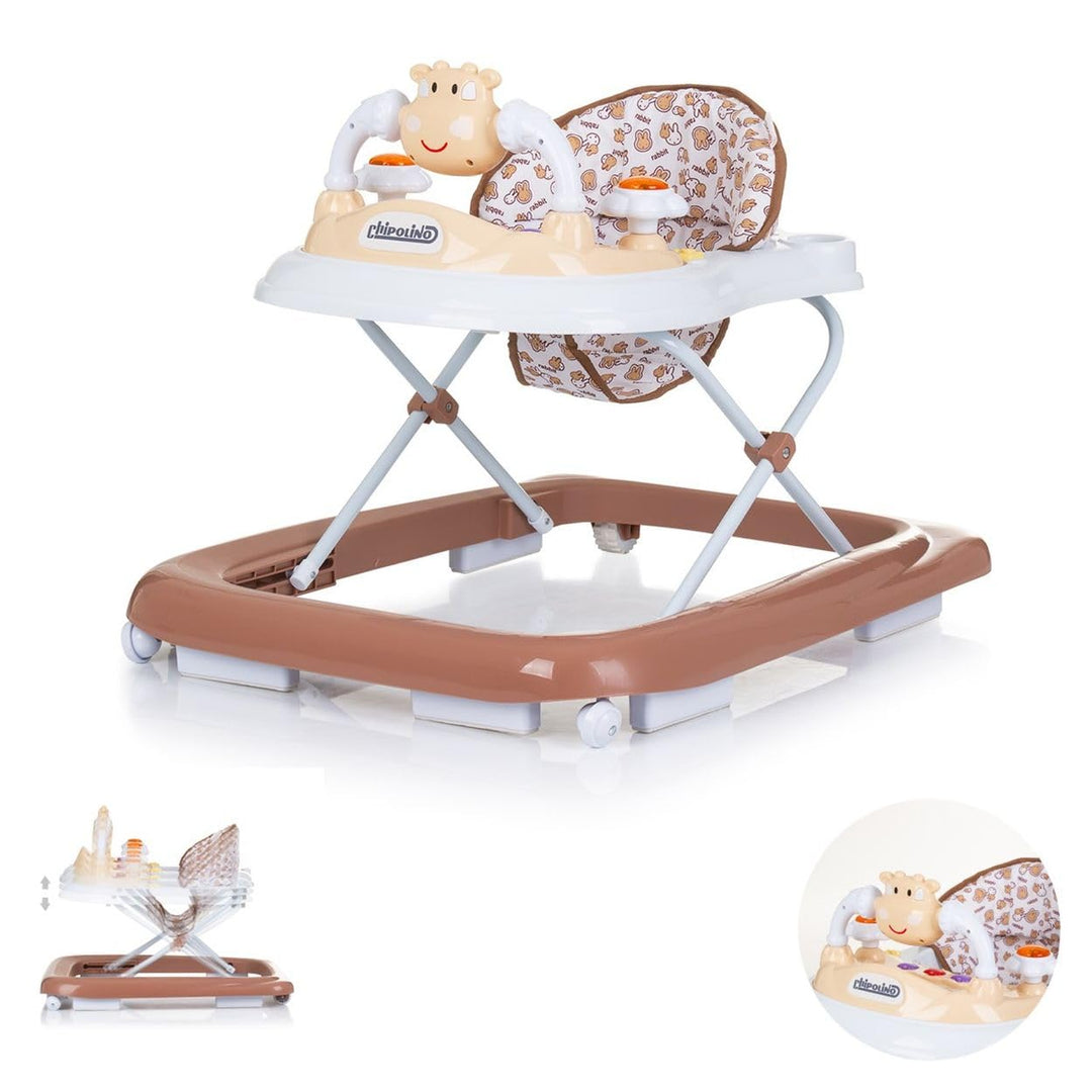 Chipolino Lauflernhilfe Little Cow Räder Stopper Höhenverstellbar Musik Licht braun, braun
