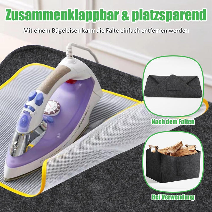 XXXL 100L Filzkorb Holzkorb für Kaminholz Brennholzkorb Faltbare Filztasche mit rutschfester Griffe