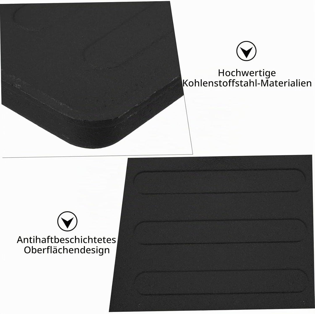 Vielseitige Rechteckige Gusseisen Grillplatte Für Outdoor Grillen - Ideal Für Steak Gemüse Und Meere