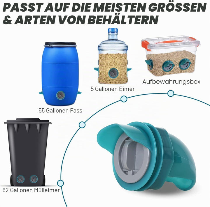 Whimsii Hühnerfutterspender Kein Abfall, automatischer Hühnerfutterspender, Nagetiersicher, wetterfe