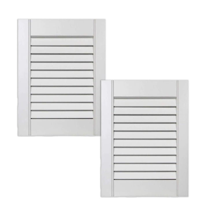 ben+camilla.com 2-er Pack/Zwei Stück Lamellentüren 395 x 294 x 21 mm weiss seidenmatt mit offenen La