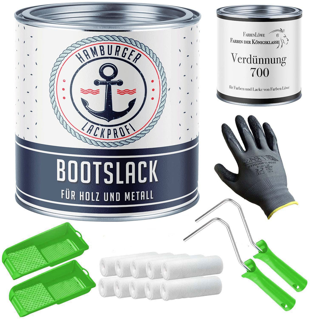 Bootslack GLÄNZEND für Holz und Metall Fenstergrau RAL 7040 Grau Yachtlack Yachtfarbe Bootsfarbe mit