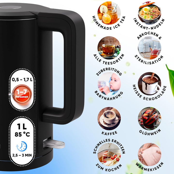 Stillstern Wasserkocher mit Edelstahl Filter [1,7L - 2200W] Wasserkocher mit Präzisionsausguss und A