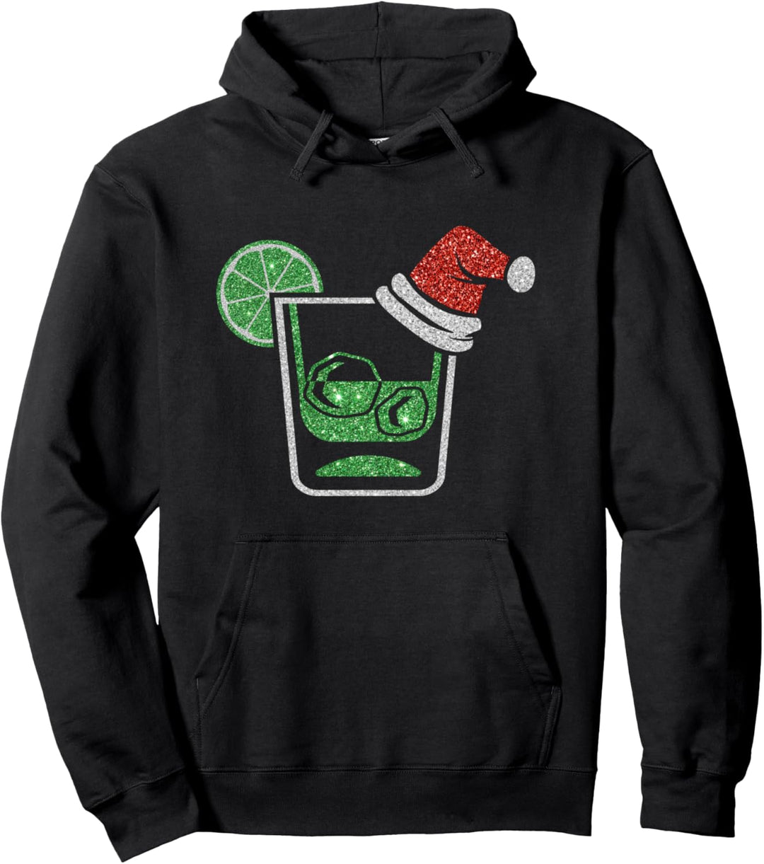 Gin-Glas Mit Weihnachtsmütze Weihnachten Gin Trinker Pullover Hoodie