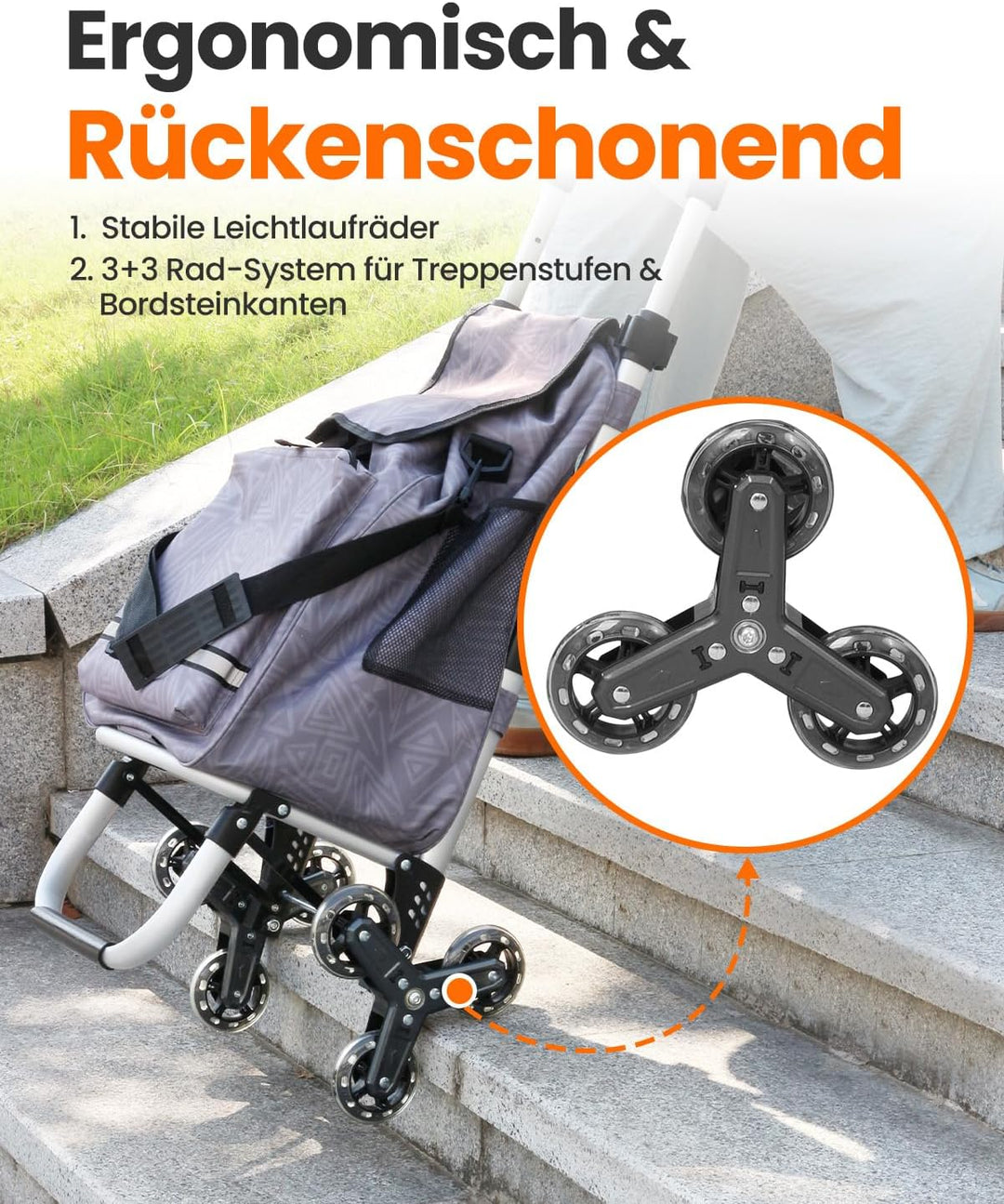 Homecall Einkaufstrolley klappbar Einkaufswagen mit 50L + 5L kühlfunktion Bis 50KG, Einkaufstasche m
