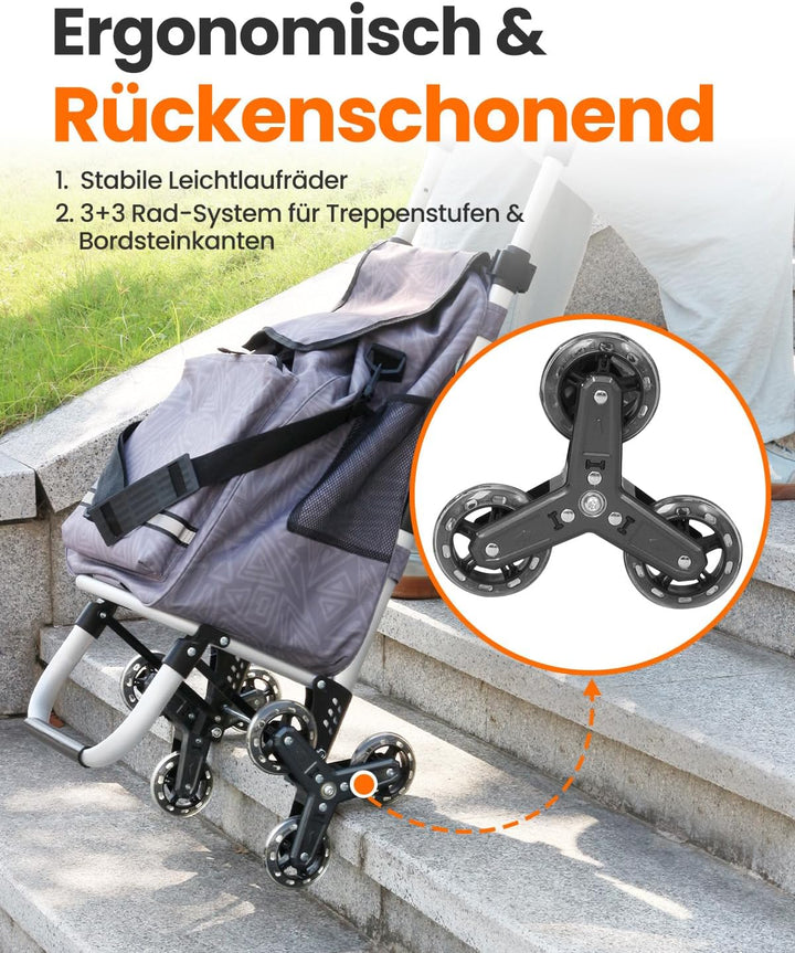 Homecall Einkaufstrolley klappbar Einkaufswagen mit 50L + 5L kühlfunktion Bis 50KG, Einkaufstasche m