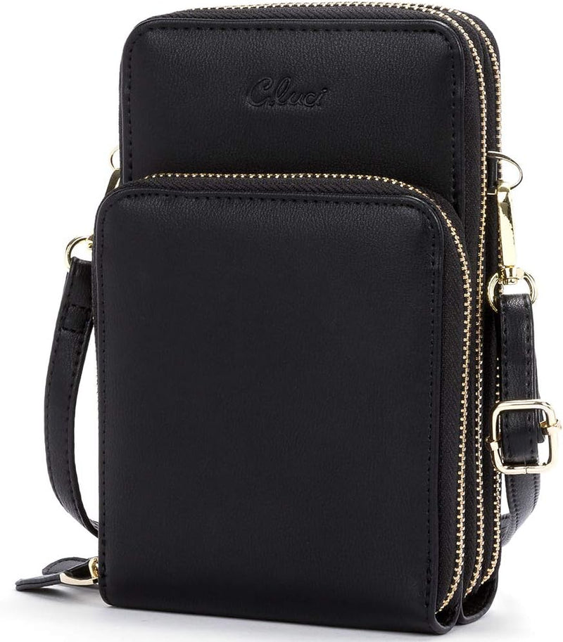 CLUCI Handy Umhängetasche Damen Klein Crossbody Clutch Leder Handytasche mit Geldbörse Damen Schulte