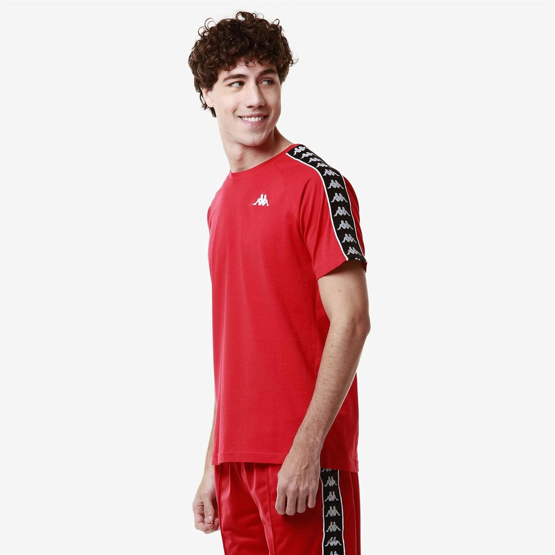 Kappa Herren Coen Slim 222 Band Tee Hemd XS Red-black, XS Red-black