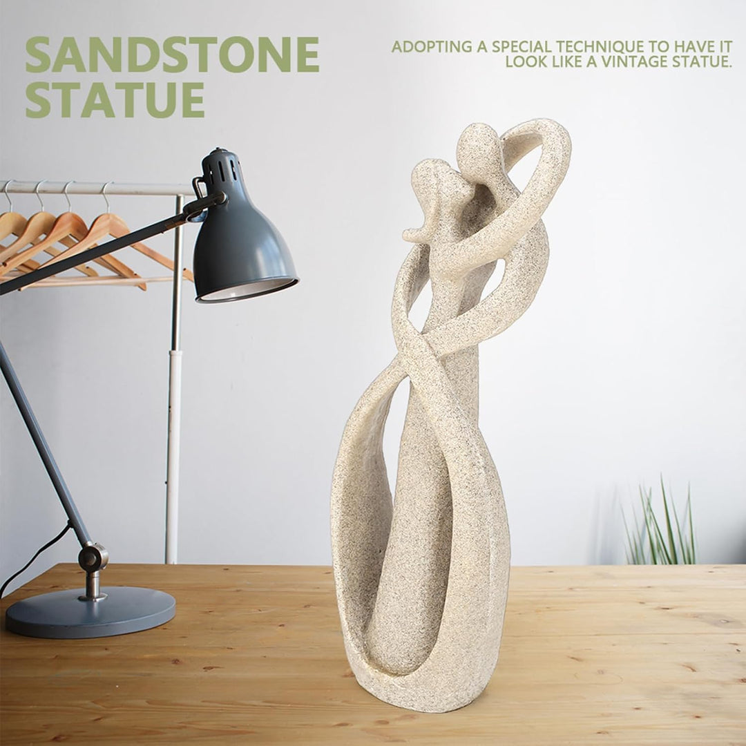 Hztyyier Sandsteinstatue, Paar Couples Figurines, Abstrakte Statue Handgefertigten Sandstein Geschni