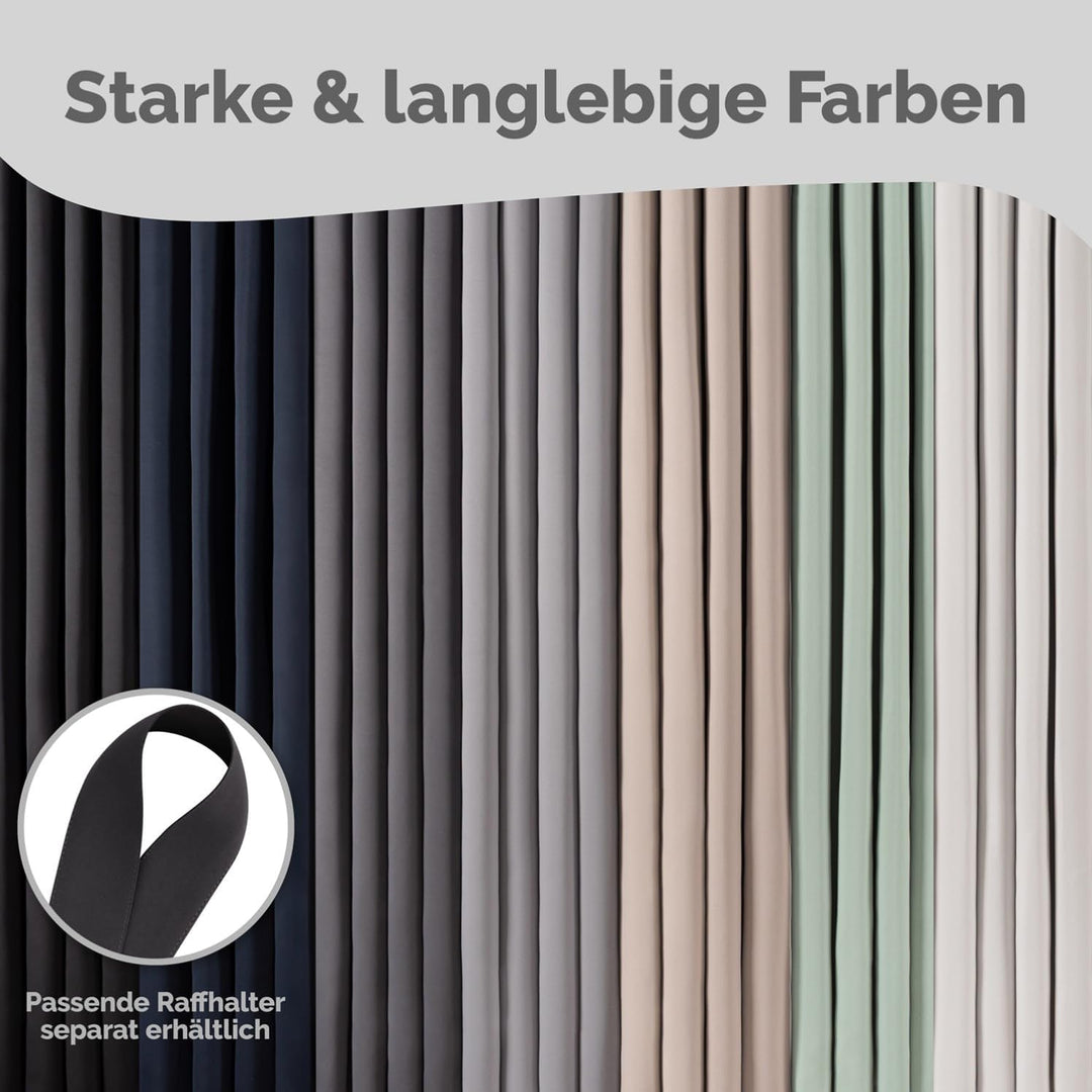 Blumtal 2er-Set Gardinen Verdunklungsvorhänge Blickdicht - Elegante Wärmeisolierende Vorhänge mit Ös