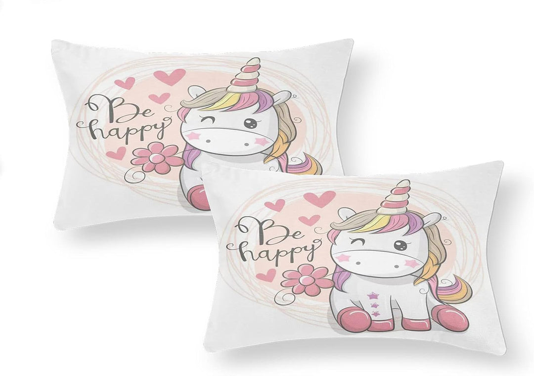 Einhorn Bettwäsche Set Kinder Mikrofaser Bettwäsche Cartoon Einhorn 3D Gedruckt Bettbezug 3 Teilig m