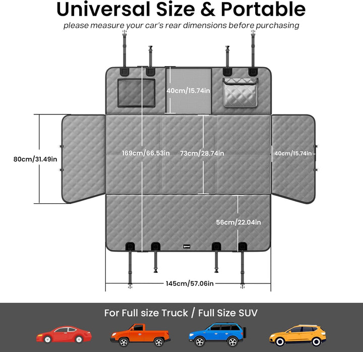 pecute Hundedecke Auto Rückbank für Pickup-LKW 145 * 73 cm, Hundesitz Verbreiterung Klappbarer Hunde