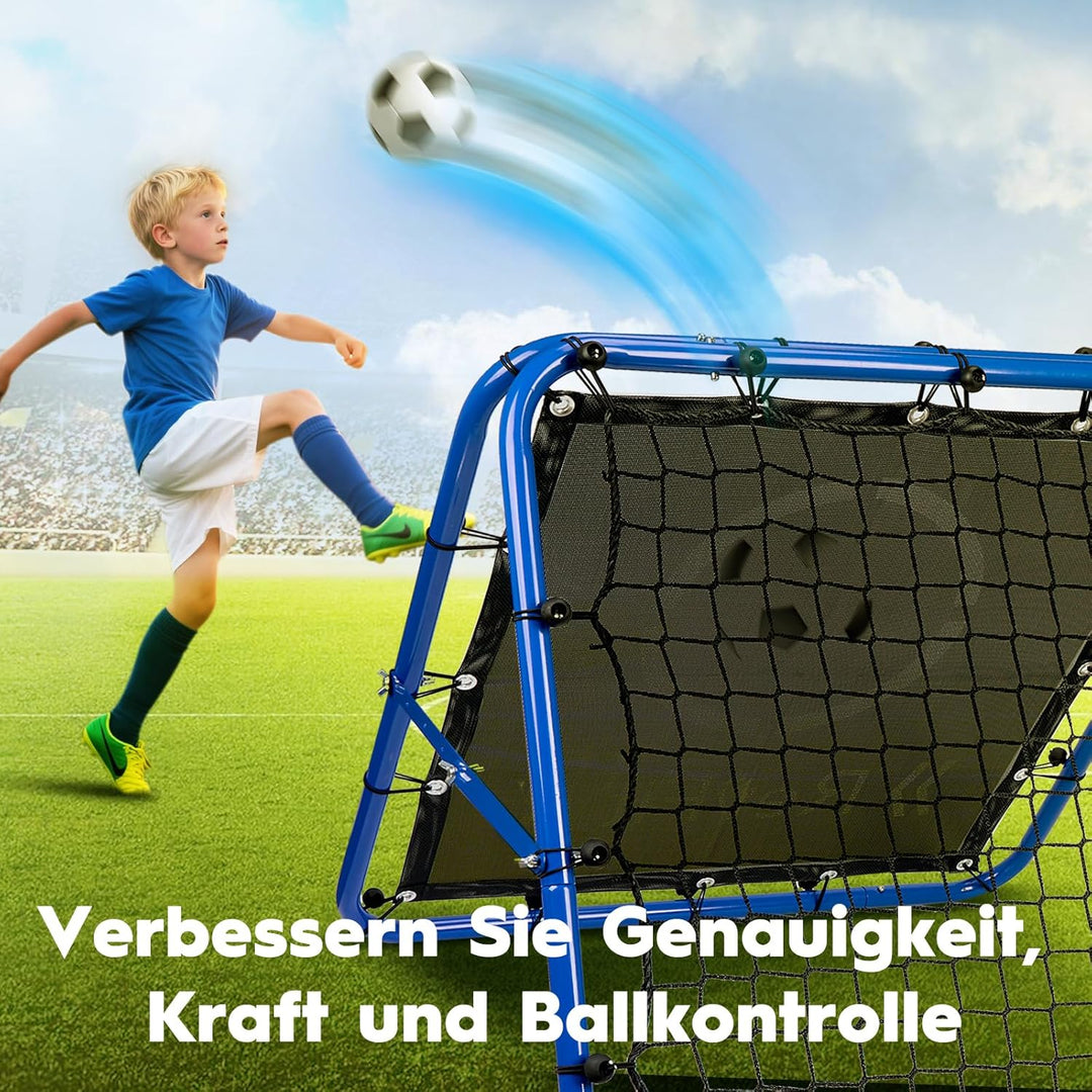 Rebounder für Fussball – Verstellbares Doppelseitiges Rebounder-Netz mit Ziel, für Fussball, Basebal