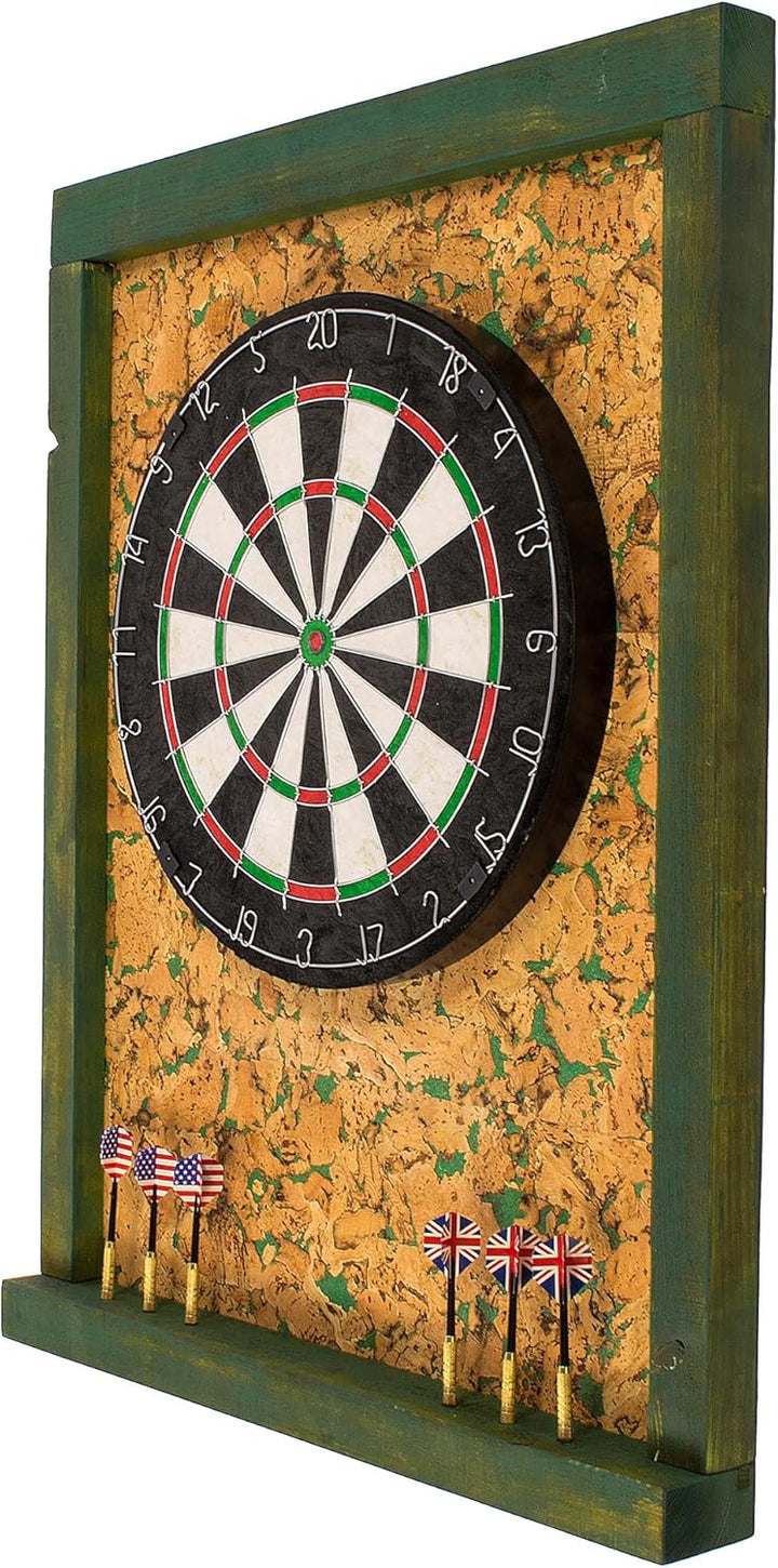 Der Premium Dart Wandschutz Surround aus Holz und Kork (Grün), Grün