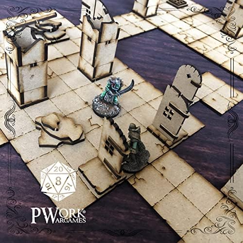 The Dungeon – 3D Tactical maps Rpg Fantasy Dungeon Tiles – Modulare 3D-Karten aus MDF, 3 mm