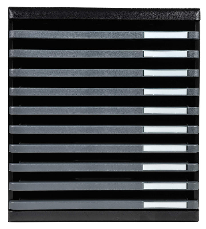 Exacompta 304714D Modulo Ablagebox (für Dokumente in Format DIN A4, 35 x 28,8 x 32 cm, mit 10 Laden,