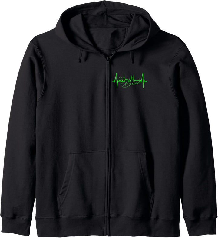 Bremen Skyline Bremer Herzschlag Fan Herz Ich Liebe Bremen Kapuzenjacke