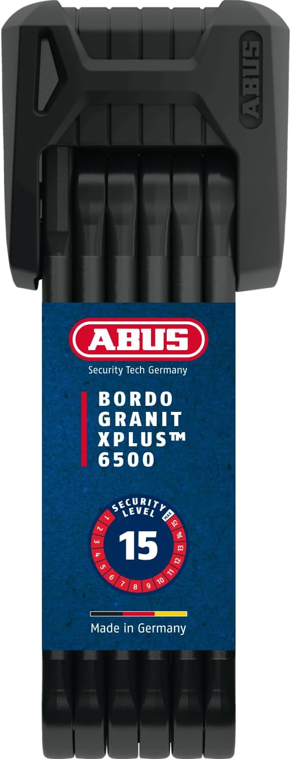 ABUS Faltschloss Bordo Granit XPlus 6500 SH mit Halterung - Fahrradschloss aus gehärtetem Stahl - AB