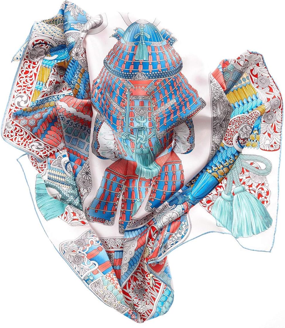 Modassori Damen-Mode Schal Tuch Seide handrolliert Artikelname Ginza Warrior Muster japanische Samur