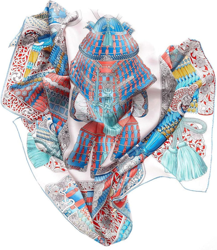 Modassori Damen-Mode Schal Tuch Seide handrolliert Artikelname Ginza Warrior Muster japanische Samur