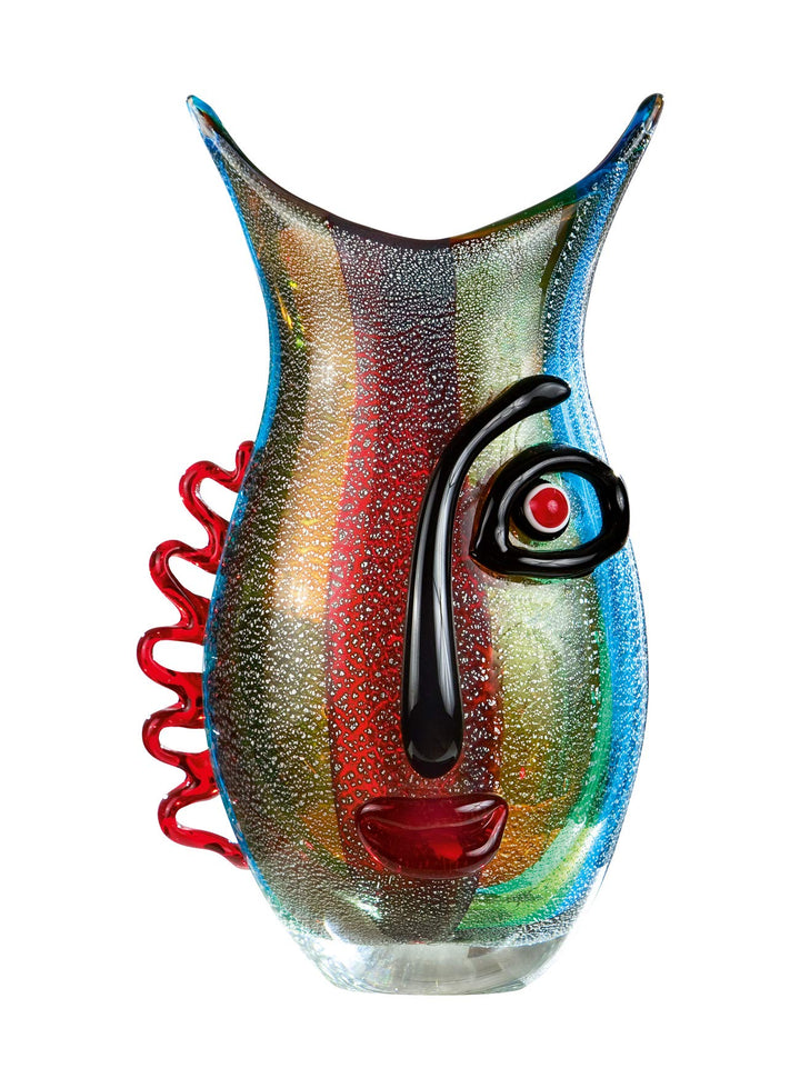 GILDE GLAS art Vase - Glasvase - Statue - Deko Wohnzimmer modern - H 32 cm Höhe 32 cm 1_mehrfarbig,