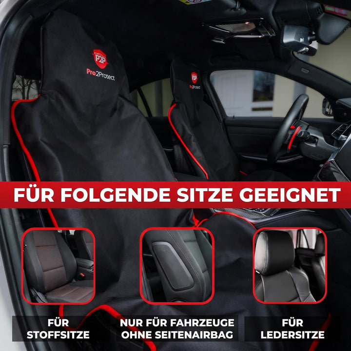 Pro2Protect [Test SEHR GUT Auto Sitzbezüge | 2er Set | Autositzschoner, Sitzauflage, Sitzbezug für V