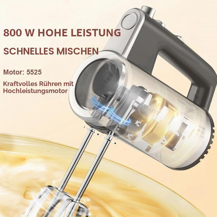 SOKANY 3-in-1 Handmixer SK-02017, 800 Watt Handrührgerät mit 5 Geschwindigkeiten, Edelstahl Rührgerä