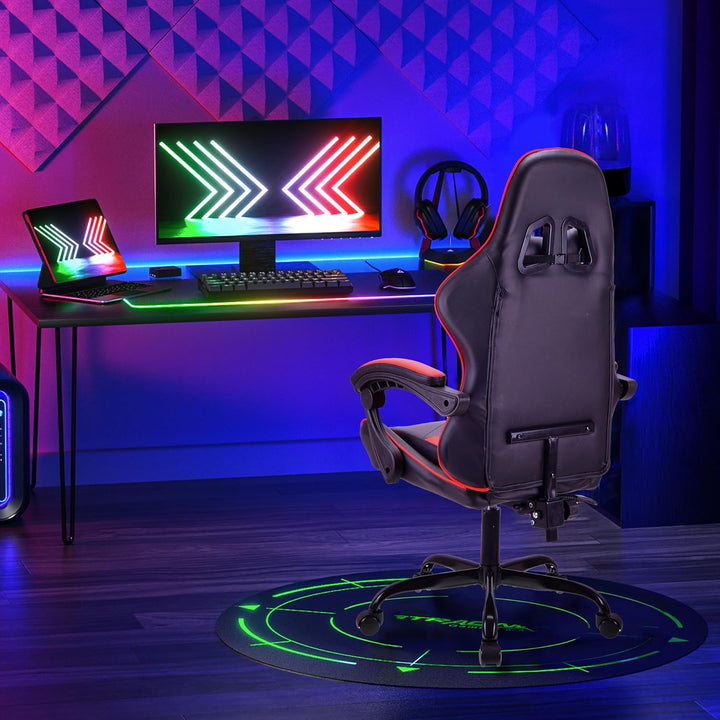 T-THREE.Ergonomischer Leder Gaming Stuhl Bürostuhl Drehstuhl Computerstuhl Rennstuhl Lederstuhl höhe
