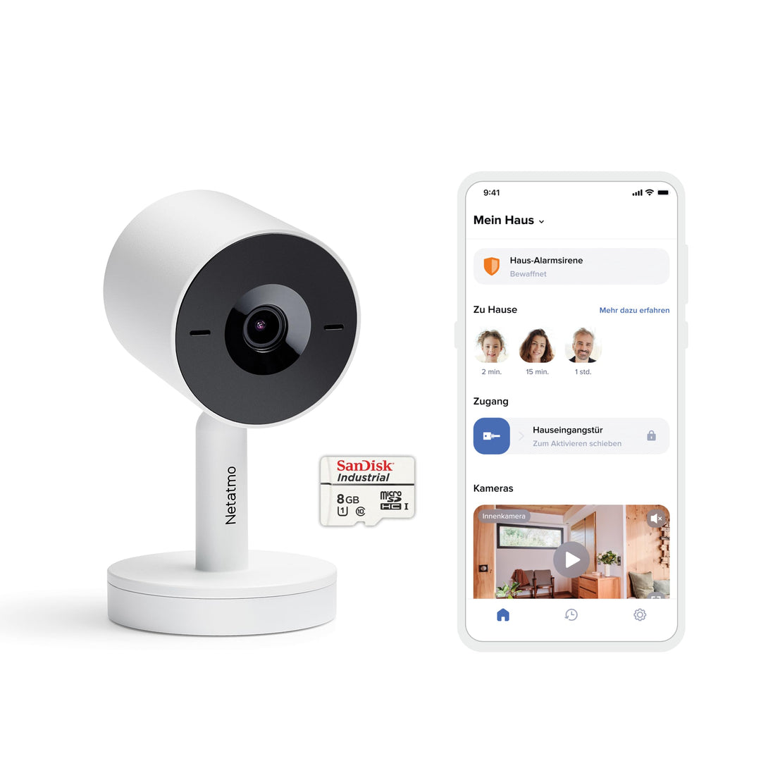 Netatmo Smarte Innenkamera Advance, KI-Optimierte Gesichtserkennung, 2-Wege-Audio, 130° Weitwinkelan