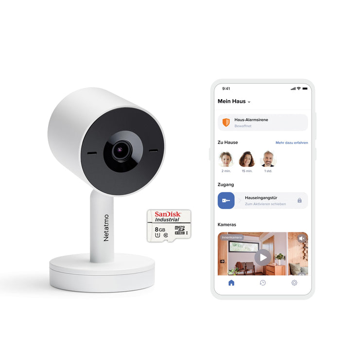 Netatmo Smarte Innenkamera Advance, KI-Optimierte Gesichtserkennung, 2-Wege-Audio, 130° Weitwinkelan