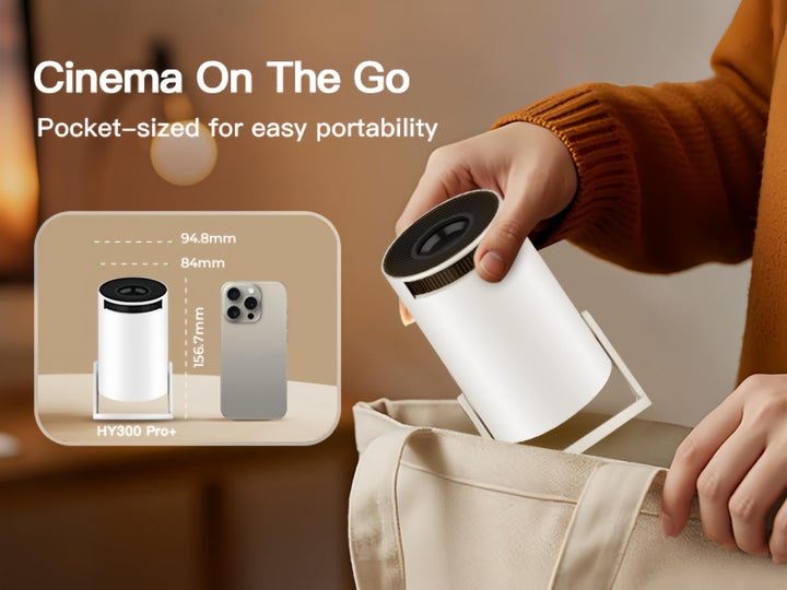 WEMI Mini Beamer, Smart Projektor Wi-Fi 6 Bluetooth, Nativ 720P 4K Heimkino, Tragbarer kleiner LED P
