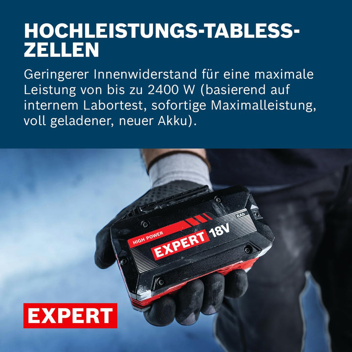 Bosch EXPERT 18V System Hochleistungs-Starter-Set: EXBA18V-80 + 1x ultraschnelles Parallelladegerät
