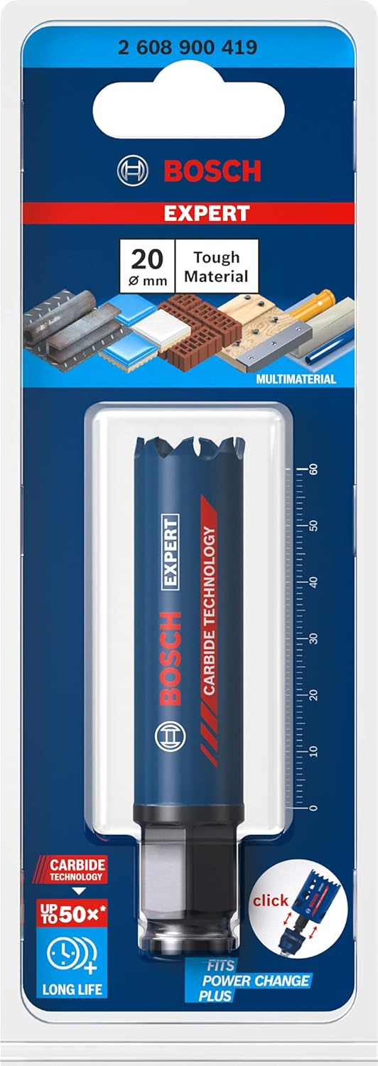 Bosch 1x EXPERT Tough Material Lochsäge (für Holz mit Metall, Ziegelstein, Ø 20 mm, Professional Zub