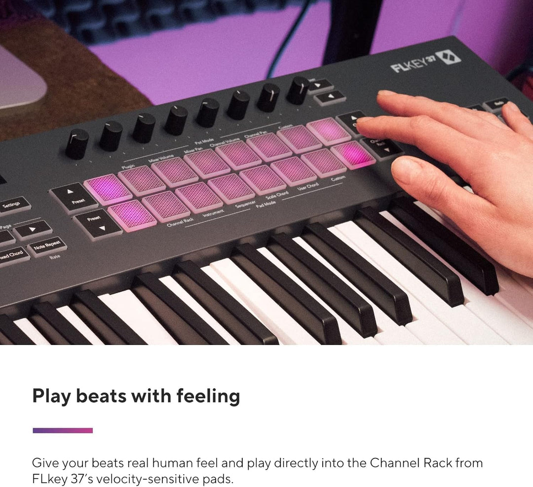 Novation FLkey 37 MIDI-Controller-Keyboard – Nahtlose Integration in FL Studio mit Akkord- und Skale