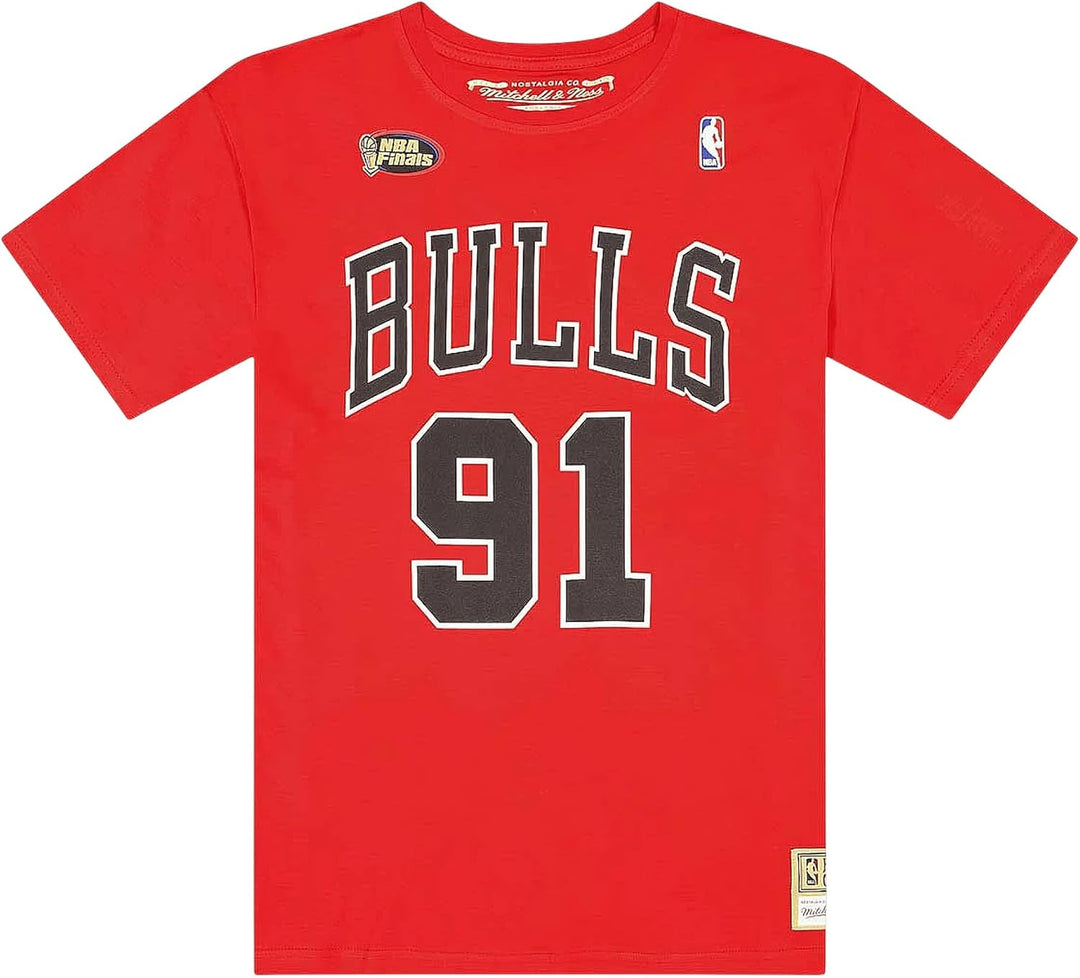 Mitchell &amp; Ness Name &amp; Number T-Shirt (NBA | HWC | NFL) Dennis Rodman - Rot M, Dennis Rodman - Rot M
