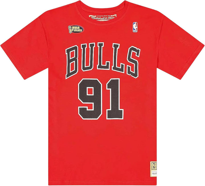 Mitchell &amp; Ness Name &amp; Number T-Shirt (NBA | HWC | NFL) Dennis Rodman - Rot M, Dennis Rodman - Rot M