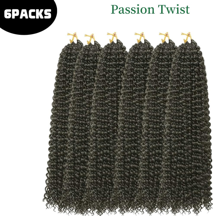 Passion Twist Hair,passion twist, 6 Packs 18 Inch (45.5 cm) Braids/Extensions,Faux Locs Crochet Hair