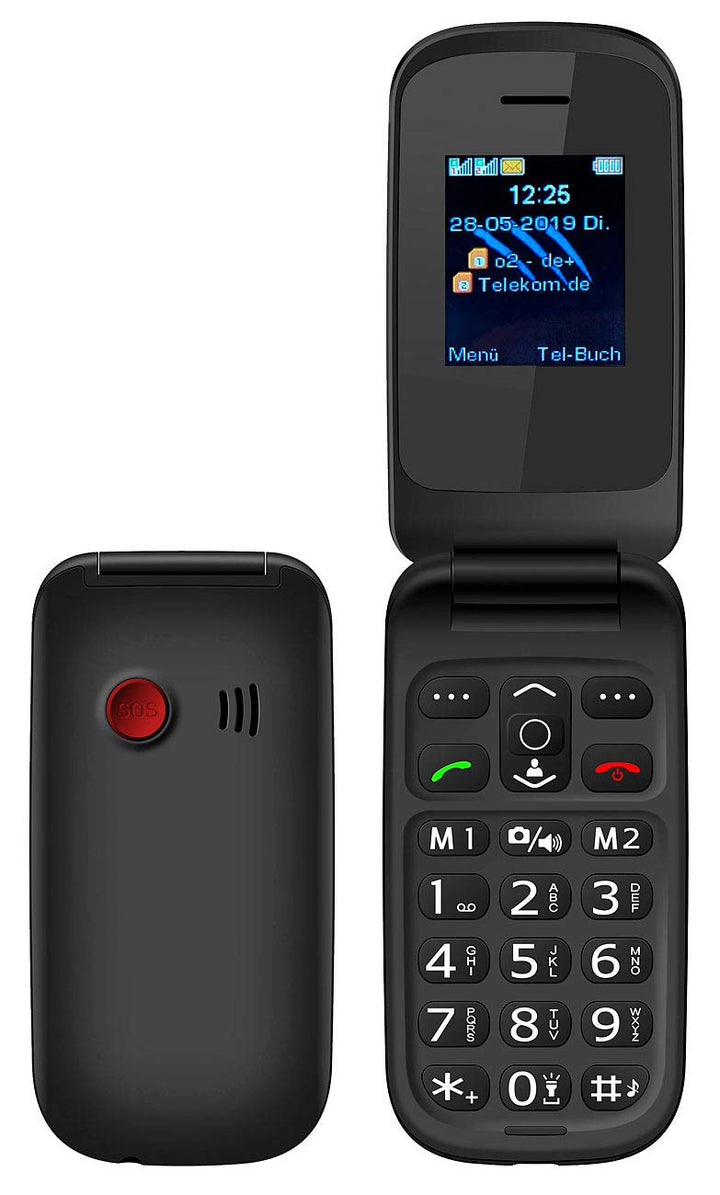 simvalley MOBILE Klapptelefon: Notruf-Klapphandy XL-949 mit Garantruf Easy, Dual-SIM und Bluetooth (