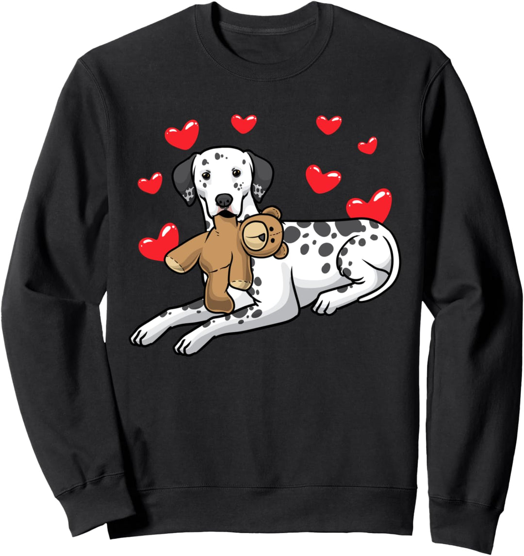 Dalmatiner Kuscheltier Hund und vielen Herzen Dalmatinac Sweatshirt