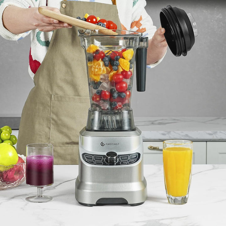 AMZCHEF Standmixer 1800 Watt | 1.85L Mixer Hochleistungsmixer | Blender mit 8 Einstellbaren Geschwin