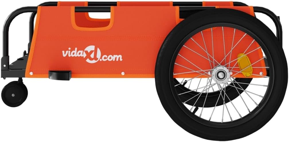 vidaXL Fahrradanhänger Lastenanhänger Orange 135 x 68 x 37 cm, Orange 135 x 68 x 37 cm