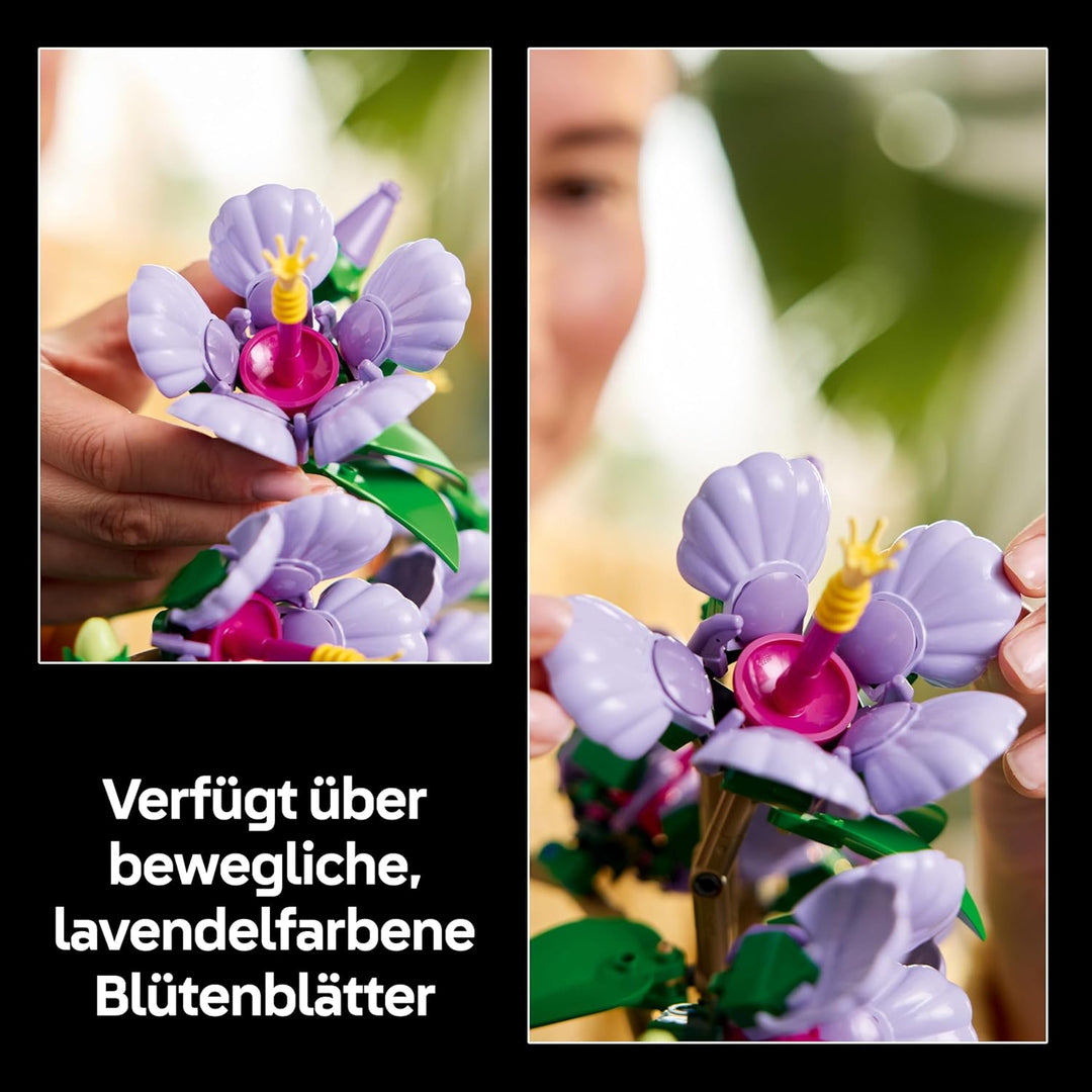 LEGO Hibiskus Blume (10372) - Blumen LEGO Botanicals, Blumenstrauss Deko (inkl. bedruckter Fliese)
