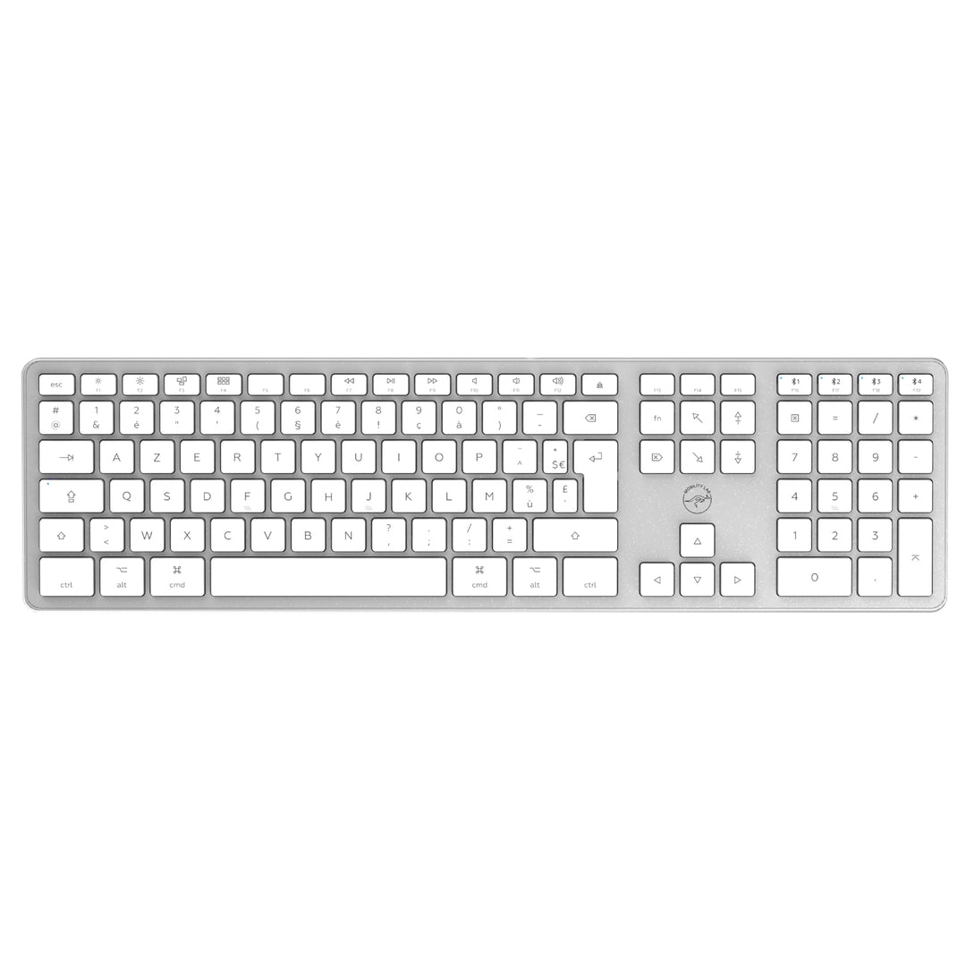 Mobility Lab MAC Design Touche White Tastatur Kabellose Tastatur weiss und silber, Kabellose Tastatu