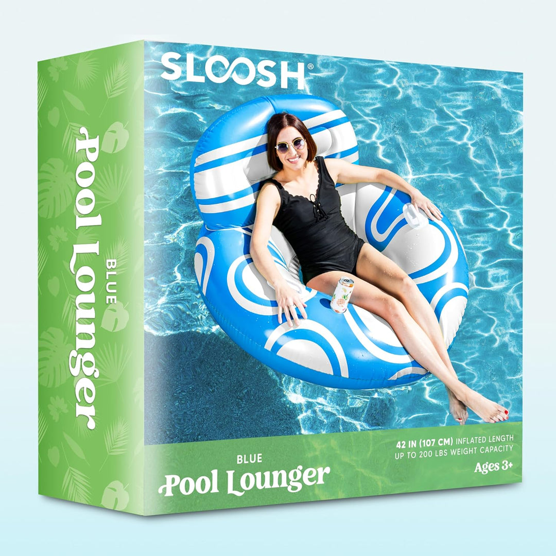 Sloosh aufblasbare Pool Float mit grosser Rückenlehne, Riesige Wasser Pool Luftmatratze Pool Schwimm
