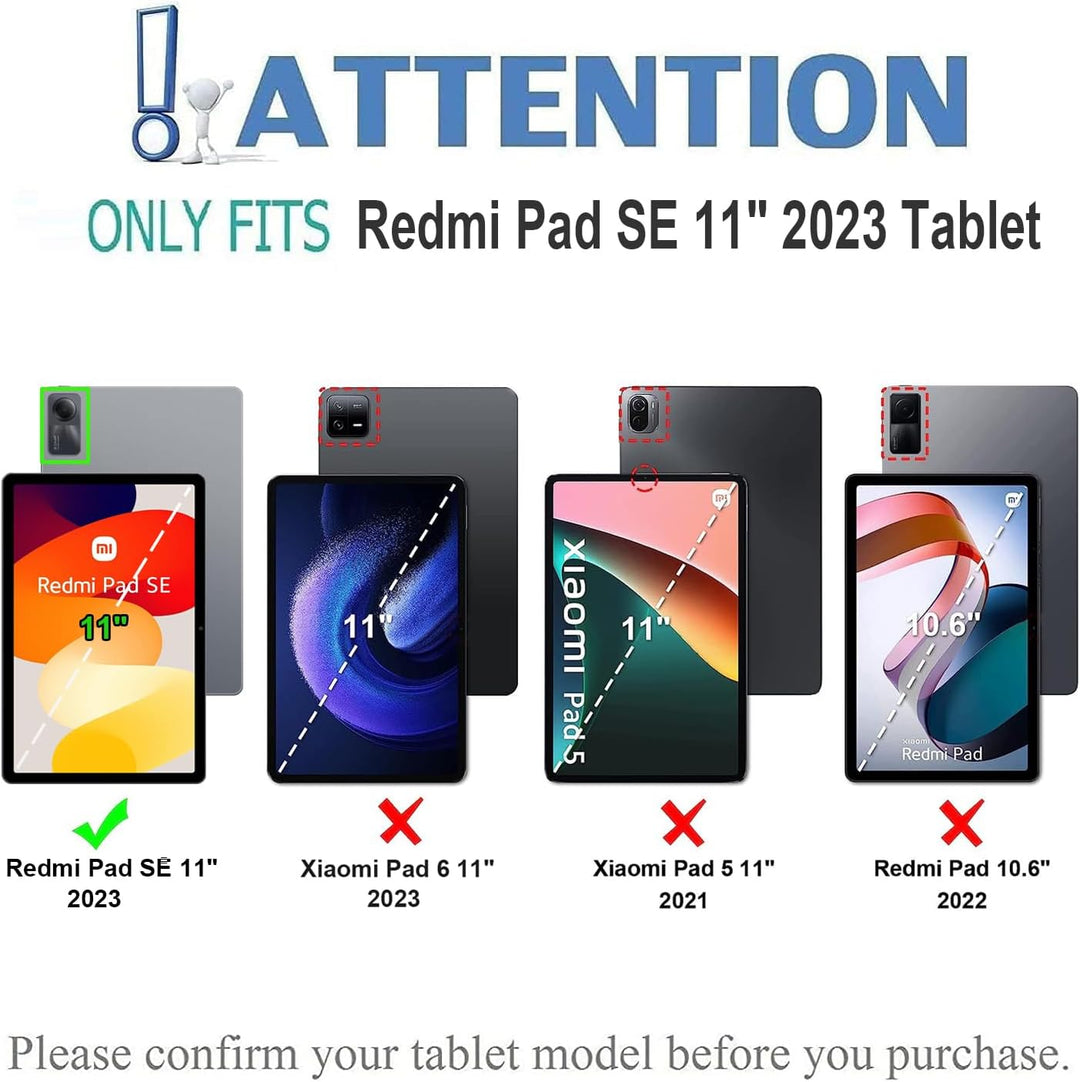 Wineecy Tastatur Hülle für Xiaomi Redmi Pad SE 11 Zoll 2023 Tablet, Slim Schutzhülle mit Magnetisch