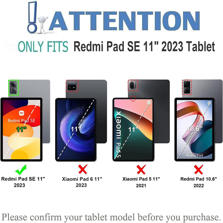 Wineecy Tastatur Hülle für Xiaomi Redmi Pad SE 11 Zoll 2023 Tablet, Slim Schutzhülle mit Magnetisch