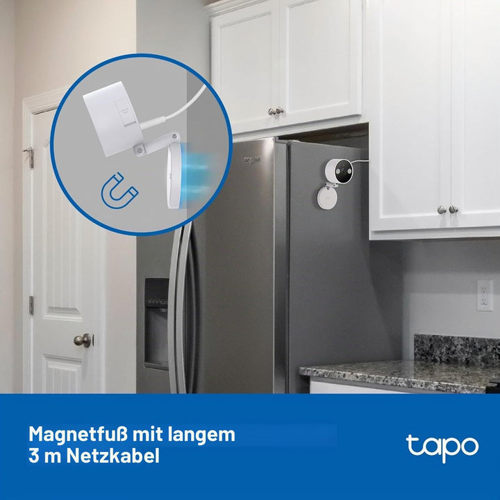TP-Link Tapo C120 Überwachungskamera innen & aussen,Magnetische Basis,2K Auflösung, Eingebaute Duale