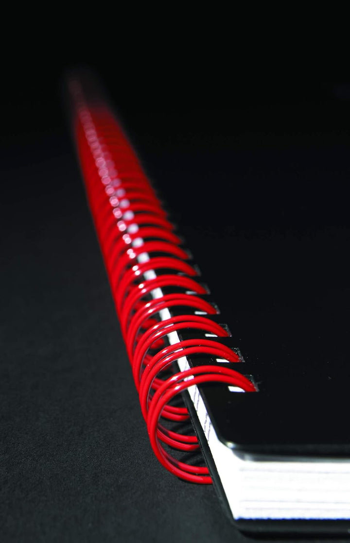 Oxford 400047654 Spiralbuch Black n' Red 5er Pack DIN A4 kariert flexibler Deckel 70 Blatt schwarz r